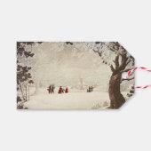  Victoriaans Kerstmis Winter Scene Cadeaulabel (Voorkant (Horizontaal))