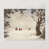  Victoriaans Kerstmis Winter Scene Feestdagenkaart (Voorkant)