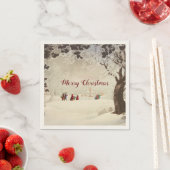 Victoriaans Kerstmis Winter Scene Servet (Insitu)