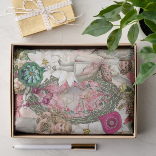 Victoriaans kerstmug  tissuepapier (Geschenk)