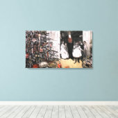 Victoriaans kerstochtend canvas afdruk (Insitu (Houten vloer))