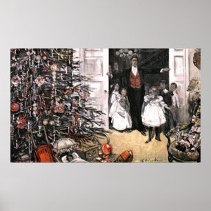 Victoriaans kerstochtend poster