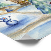 Victoriaans kerstpaar poster (Hoek)