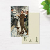 Victoriaans kerstpostbezorging Visitekaartje (Bureau)