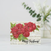 Victoriaans kerstrode rode rode rode rode rode rod feestdagenkaart (Staand voorkant)