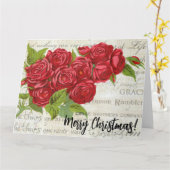 Victoriaans kerstrode rode rode rode rode rode rod kaart (Gele Bloem)