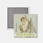 Victoriaans kerstsneeuwengel CC1190 Magneet (Voorkant / Achterkant)