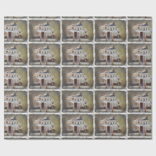 Victoriaans kerststartpunt cadeaupapier (Vlak)