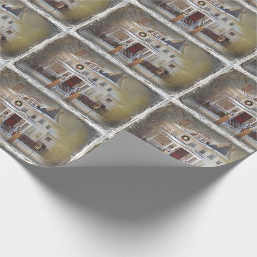 Victoriaans kerststartpunt cadeaupapier (Hoek)