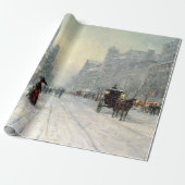 Victoriaans kerststraat scène cadeaupapier (Uitgerold)