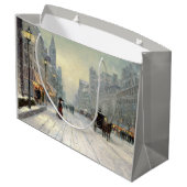 Victoriaans kerststraat scène groot cadeauzakje (Achterkant Gekanteld)