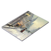 Victoriaans kerststraatscène notitieboek (Linkerzijde)