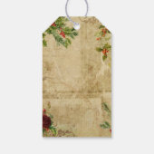 Victoriaans kerstvader Floral Ephemera Cadeaulabel (Achterkant)