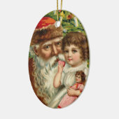 Victoriaans kerstversiering keramisch ornament (Links)