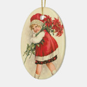 Victoriaans kerstversiering keramisch ornament (Links)