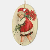 Victoriaans kerstversiering keramisch ornament (Links)