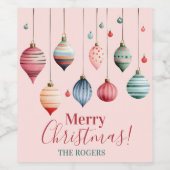 Victoriaans kerstversiering wijn etiket (Enkel label)