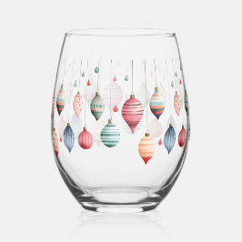 Victoriaans kerstversiering wijnglas zonder voet