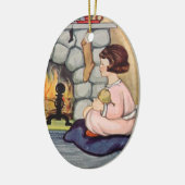 Victoriaans kerstversieringen keramisch ornament (Links)