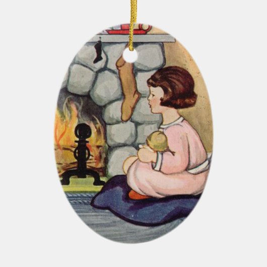 Victoriaans kerstversieringen keramisch ornament (Voorkant)