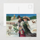 Victoriaans kerstviering briefkaart (Voorkant / Achterkant)