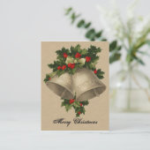 Victoriaans kerstzilver Bells Briefkaart (Staand voorkant)