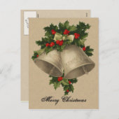 Victoriaans kerstzilver Bells Briefkaart (Voorkant / Achterkant)