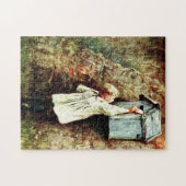 Victoriaans kind dat een brief post legpuzzel (Horizontaal)