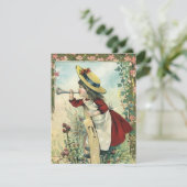  Victoriaans kind, meisje dat de buik blaast (Staand voorkant)