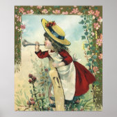  Victoriaans kind, meisje dat de buik blaast Poster (Voorkant)