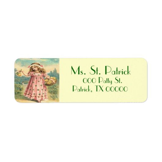 Victoriaans kind St. Patrick's retour adres label (Voorkant)