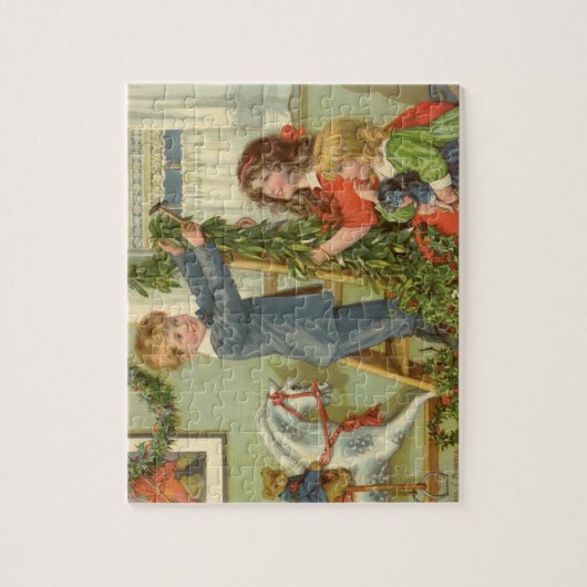 Victoriaans kinderen die met kerstmis sterven word legpuzzel (Verticaal)