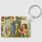 Victoriaans kinderen die met kerstmis sterven word sleutelhanger (Voorkant)