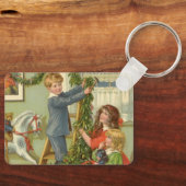 Victoriaans kinderen die met kerstmis sterven word sleutelhanger (Voorkant)