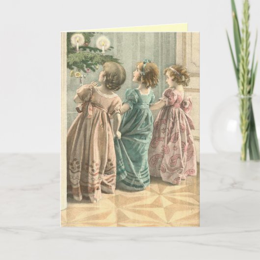 Victoriaans kinderen kerst Kaart (Voorkant)