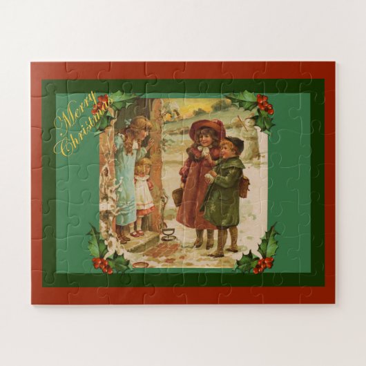 Victoriaans kinderen kerstvakantie puzzel (Horizontaal)