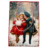  Victoriaans kinderen op Swing Gift Bag Medium Cadeauzakje (Achterkant)