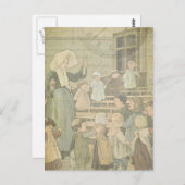 Victoriaans Kinderen School Klaslokaal Horloge Briefkaart (Voorkant / Achterkant)