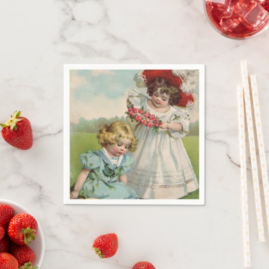 Victoriaans kinderen servet (Insitu)