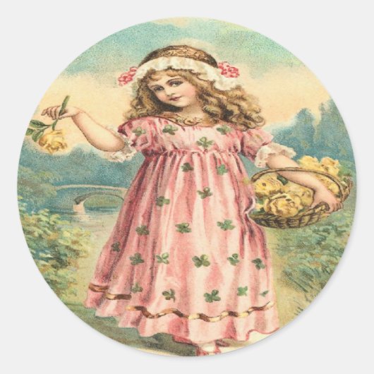 Victoriaans kinderklaver St. Patrick's Day Sticker (Voorkant)