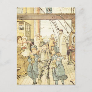 Victoriaans Kinderwinkel  scheepscollage Briefkaart