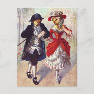 Victoriaans kippen briefkaart