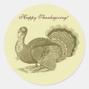 Victoriaans klassieke Thanksgiving turkije Ronde Sticker