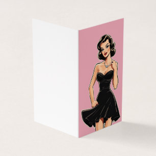 Victoriaans Klein Zwart Jurk LBD Blank Kaart