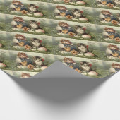 Victoriaans kleutermuts voor retroArt-scats Cadeaupapier (Hoek)