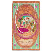 Victoriaans koloniaal Frans floraalperfueletiket Klein Cadeauzakje (Voorkant)