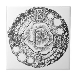 Victoriaans kompas Roos Tegeltje