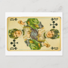 Victoriaans koningin van clubs briefkaart