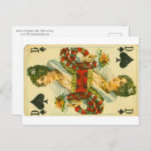 Victoriaans koningin van de schoppen briefkaart (Voorkant / Achterkant)