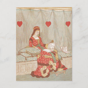 Victoriaans koningin van het hart Valentijn 1900 Feestdagenkaart